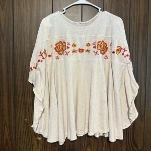 Easel Cream Floral Embroidered Blouse